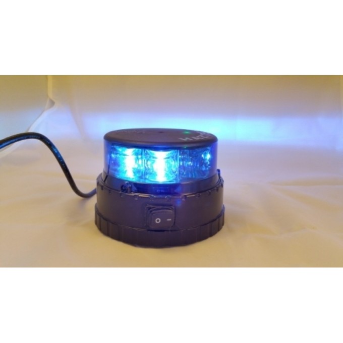 Girofar LED High Power Compact cu acumulator si prindere magnetica - Albastru